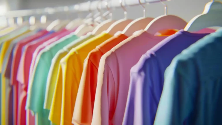 Colorful t-shirt on hanger