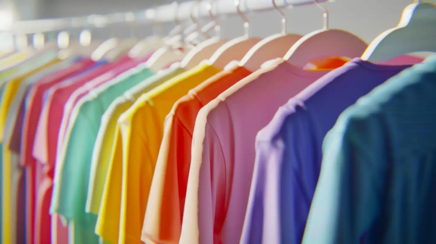 Colorful t-shirt on hanger