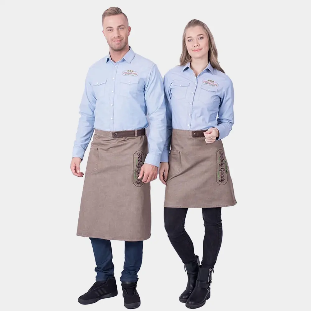Custom restaurant polos and aprons for hospitality staff in UAE